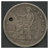 1878-S Trade Silver Dollar Holed