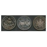 (2.23 ozt TW) 3- Mixed Canada $1 .500 Silver