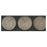 (2.18 ozt TW) 3- Bermuda One Crowns .500 Silver