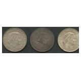 (1.45 ozt TW) 3- Netherlands 2.5 Gul .720 Silver