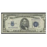 1934D $5 Silver Certificate Blue Seal FR-1654