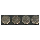 4- 1937 Buffalo Nickels AU/BU