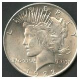 1922 Peace Silver Dollar Field Break VAM-1F