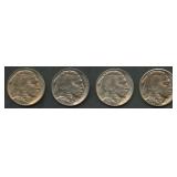4- Mixed Buffalo Nickels  AU/BU