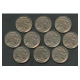 10- Mixed 1930's Buffalo Nickels Better Grade