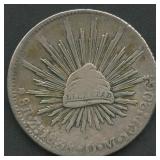 1838 Mexico 8 Reales Cap & Rays .903 Silver