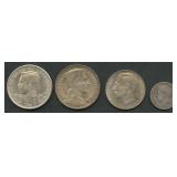 (2.32 ozt TW) 4- Mixed Foreign Coins .835 Silver