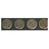 4- Mixed Buffalo Nickels  AU/BU