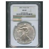 2001 ASE Silver Eagle NGC MS 69