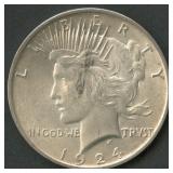 1924 Peace Silver Dollar Strike Through