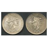 (1.45 ozt TW) 2- Mexico 1968 25 Pesos .720 Silver
