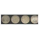(2.14 ozt TW) 4- Mixed Mexico 1 Pesos .720 Silver