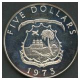 Liberia 1973 $5 Dollar Coin .900 Silver 34.1