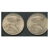 (1.28 ozt TW) 2- Austria 1969 50 Schill .900 Silve