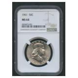 1961 Franklin Half Dollar NGC MS 64