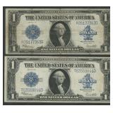2- 1923 $1 Silver Certificates Blue Seal FR-237