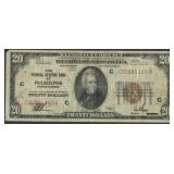 1929 $20 Fed Reserve Bank Note Philly FR-1870C