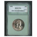 1956 Franklin Half Dollar NTC MS63 FBL
