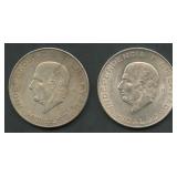 (1.86 ozt TW) 2- Mexico 1956 10 Pesos .900 Silver