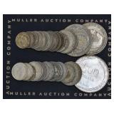 (3.76 ozt TW) 27- Mixed Foreign Coins .500 Silver