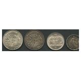 (2.56 ozt TW) 4- Mixed Foreign Coins .835 Silver