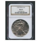 1993 ASE Silver Eagle NGC MS 69