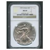 1997 ASE Silver Eagle NGC MS 69
