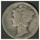 1921-D Mercury Head Dime
