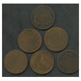 6- Mixed Two Cent Pieces 1864-1870