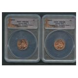 2009-P & 2009-D Lincoln Cents ANACS MS67 RD