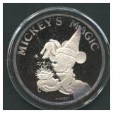 Mickey's Magic 1st Edition .999 Silver Medal 1 ozt