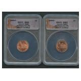 2009-P and 2009-D Lincoln Cents ANACS MS67