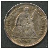 1867-S Seated Liberty Half Dime