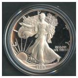 1989-S Proof ASE Silver Eagle in OGP