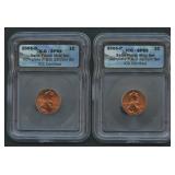 2005-P and 2005-D Lincoln Cents ICG SP69