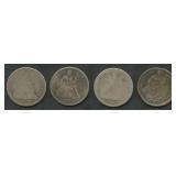 4- Mixed Seated Liberty Dimes