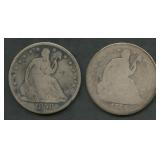 1858-O and 1866 Seated Liberty Half Dollars