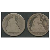 1875-S and 1877 Seated Liberty Half Dollars