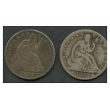 1855 and 1858-O Seated Liberty Half Dollars