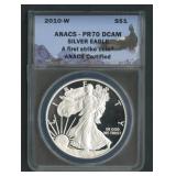 2010-W ASE Silver Eagle ANACS PR70 DCAM