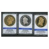 3- Mixed Silver & Gold-Layered Replica Coins