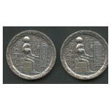 2- Egyptian Hieroglyphics .999 Silver Medals