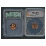 2- Lincoln Head Cents Graded