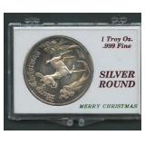1997 Peace on Earth Xmas Round .999 Silver 1 ozt