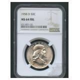 1958-D Franklin Half Dollar NGC MS 64 FBL