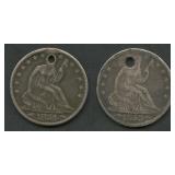 1853 and 1854 Seated Liberty Half Dollars