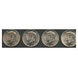 4- 1964 Kennedy Silver Half Dollars