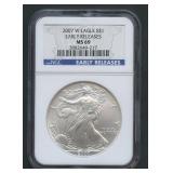 2007-W ASE Silver Eagle NGC MS69
