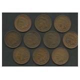 10- Mixed 1800's Indian Head Cents Better Grade