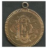 1853 $2.50 US Gold Love Token Jewelry Mount